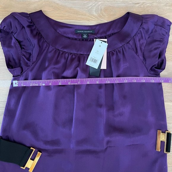 NWT Banana Republic 100% Silk Plum mini dress - Picture 7 of 8